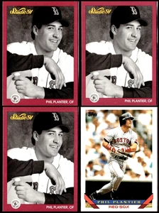 Phil Plantier 4 Card Lot w/RC - 1991 Leaf and 1993 Topps - Boston Red Sox (NM) - Picture 1 of 10