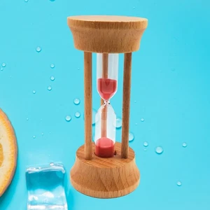 Clessidra vetro sabbiato struttura in legno 3 minuti timer sabbia impreciso per - Foto 1 di 11