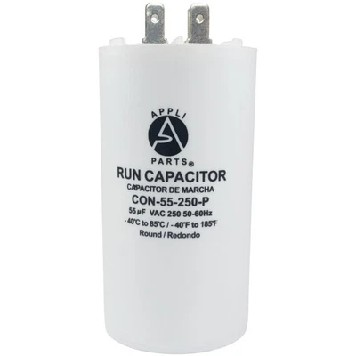 AP APPLI PARTS Appli Parts Run Capacitor for electric motors 55 Mfd uF (microfarads) 250VAC Pla