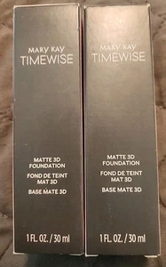 MARY KAY TimeWise Matte 3D Foundation IVORY C 100 NIB 1 fl oz 099957 Lot Of 2 - Picture 1 of 3