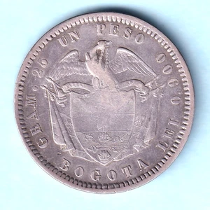 Colombia. 1871 One Peso..  Bogota Mint..  VF - Imagen 1 de 2