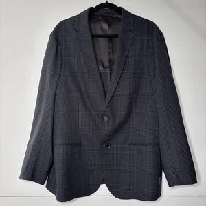 Armani Exchange Blazer Jacket Men's 42 Black Lined Plaid Sport Coat - Picture 1 of 11