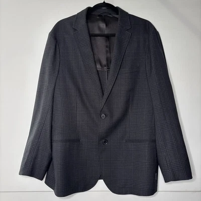 Armani Exchange Blazer Jacket Men's 42 Black Lined Plaid Sport Coat - Image 1 of 4