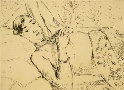 Henri Matisse; Nude, edição limitada original litografia art déco gravura; 1925 - Imagem 1 de 4