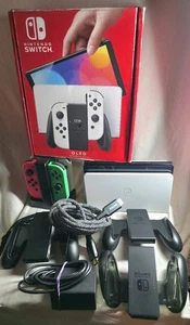 Nintendo Switch OLED Console White 64GB Bunch Extra Accessories + Original Box ✅ - Picture 1 of 12
