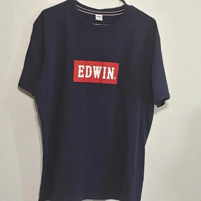 Edwin  Mens T-Shirt Logo Chest Navy Blue  Mens Size XL   - Image 1 of 3