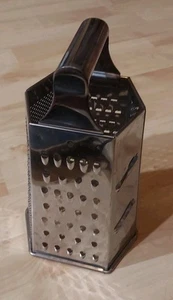 Kitchen Grater 6 Sided Cheese Shredder Stainless Steel British Design - Picture 1 of 3