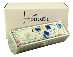 Estuche lápiz labial con espejo portaviaje organizador de maquillaje flor regalo metal - Imagen 1 de 5
