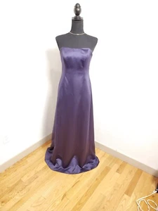 Davids Bridal Womens Bridesmaid Dress Lapis Size 6 Satin Strapless - Picture 1 of 8