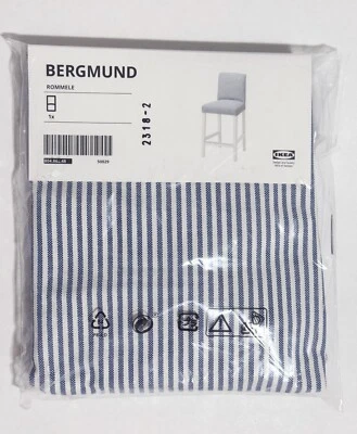 Ikea BERGMUND Cover bar stool backrest, rommele dark blue/white 804.862.48 - NEW - Image 1 of 2
