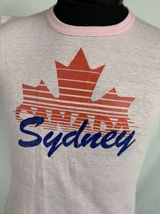 Vintage Canada T-Shirt Sydney Single Stitch ärmellos Logo rosa Small Tourist - Bild 1 von 5