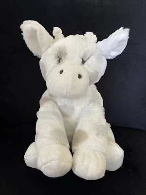 Brinquedo Lovey girafa azul cinza branco olhos costurados amor pequena girafa bebê pelúcia 12" - Imagem 1 de 4