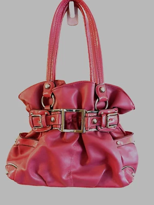 Bolso de Mano Wilson Cartera Cuero Rosa Tono Plateado Bucke Patente Asas Foto 1 de 4