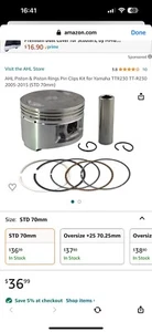 70mm Piston For Yamaha TTR 230 2005-15. - Picture 1 of 1