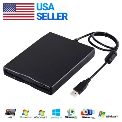 USB 2.0 External Floppy Disk Drive 3.5" 1.44MB For Laptop Windows PC Mac