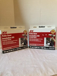 SET OF 2 ACE Patio Door Insulation Kit Crystal Clear 84" x 120" - Picture 1 of 4