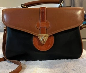 Moda Italiana Designer Leather Handbag Crossbody Shoulder Bag, Black &Brown NEW - Picture 1 of 13
