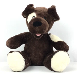 Build A Bear BAB Puppy Dog Plush Stuffed Animal Dark Brown White Spot Eye 10” - Picture 1 of 12