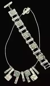 Luli Hammersztein Sterling Glas Abstrakt Modernist Halskette Armband Set 80er - Bild 1 von 10