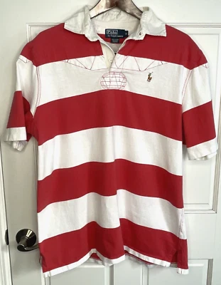 Vintage 90s Polo Ralph Lauren Men's Rugby Polo Pullover  Sz M Cotton Stripe Logo - Image 1 of 4