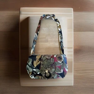 Vintage Handmade Boho Floral Colorful Neck Ties Shoulder Tie Strap Purse Bag - Picture 1 of 22