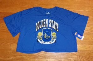 Majestic Threads Golden State Champs NBA Basketball Cropped tee Shirt Size Large - Picture 1 of 1
