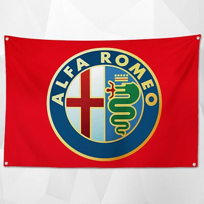 large banner flag 3x5ft [ALFA ROMEO]garage room decora　（8044） - Image 1 of 4