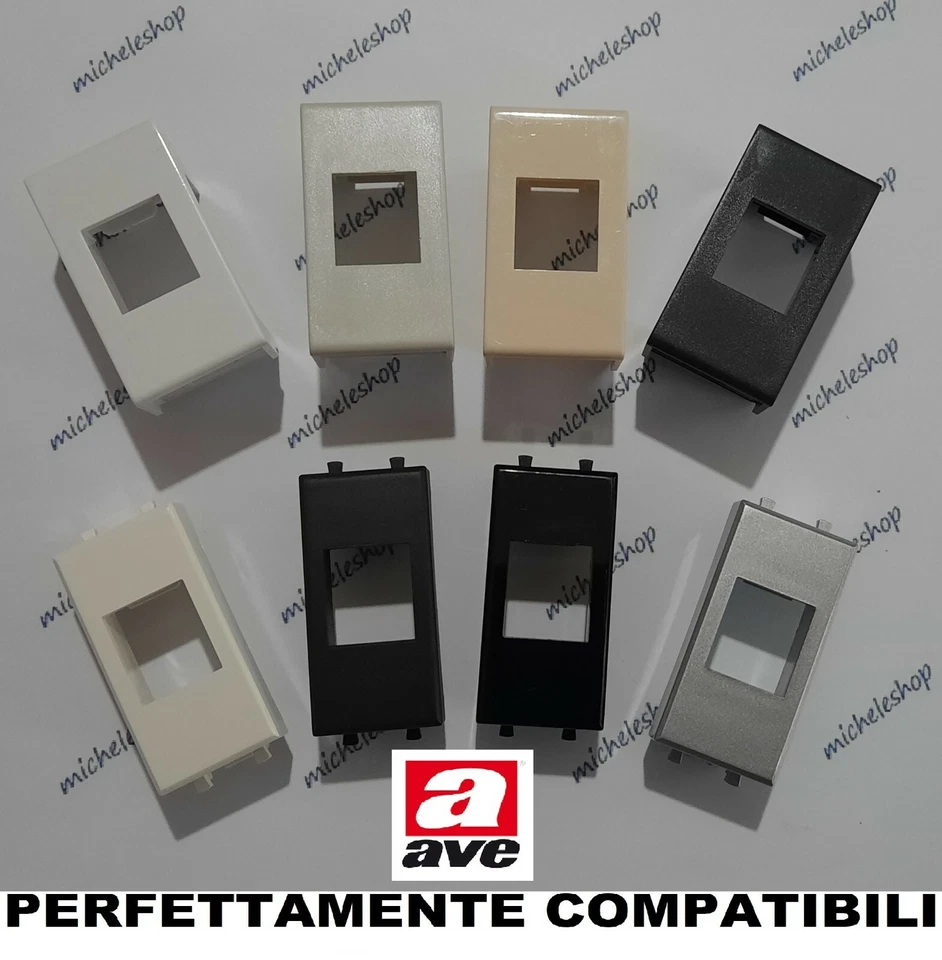 ave adattatore compatibile per frutti keystone rj45, rj11 tutte le serie