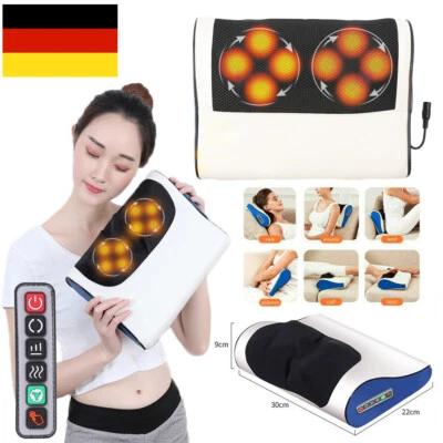 Massagekissen Shiatsu Nacken Schulter Rücken Elektrische Wärmefunktion Auto/ Hau - Bild 1 von 4