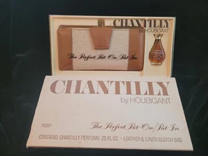 1960s CHANTILLY PERFUME & CLUTCH PURSE SET HOUBIGANT 2.5 oz - RARE NEW - Picture 1 of 10
