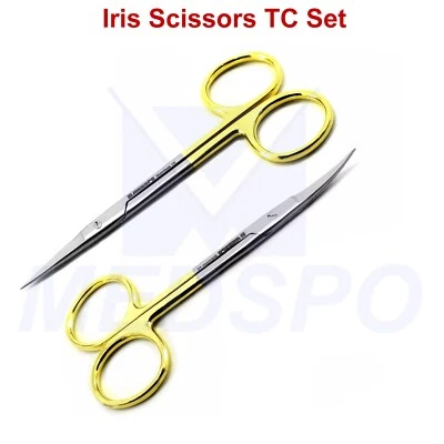 Dental Iris Scissors TC Straight Curved Suture Removal Dissecting Surgical Shear - Image 1 of 4