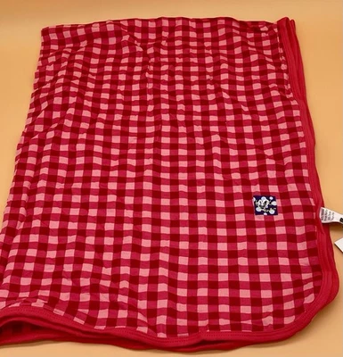 Kickee Pants Girl Bamboo Flag Red Gingham Swaddling Blanket Swaddle New *READ* - Image 1 of 3