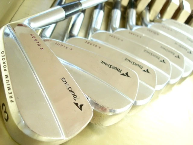 BRIDGESTONE Iron Set TOUR STAGE X-BLADE 3.4.5.6.7.8.9.P Dynamic Gold Flex X100 - Image 1 of 3