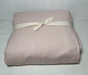 Funda nórdica Pottery Barn lino belga, completa/queen rosa suave - Imagen 1 de 5