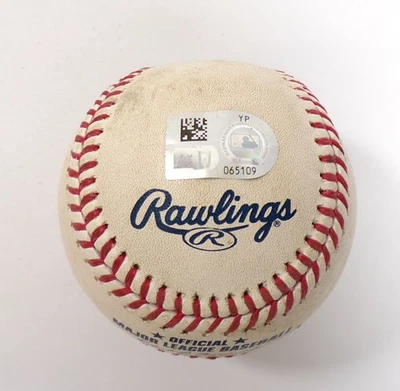 2022 Marlins @ Pirates Game Used Baseball Jesus Aguilar/Jose Quintana Single COA - Image 1 of 3