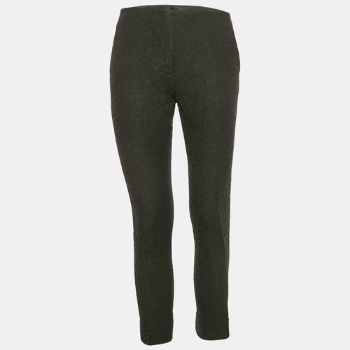 Pantalone Miu Miu nero jacquard testurizzato slim fit M