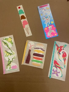 Vintage Cardesign Message Units - Papageien, Frösche, Burger - seltener Stickerstreifen LESEN - Bild 1 von 7