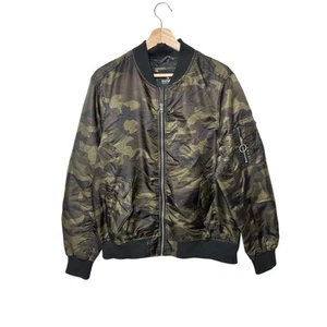 Southpole Camo Streetwear Military Full Zip Bomber Jacket Pockets Y2K Sz M - Picture 1 of 13