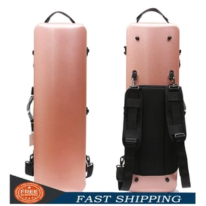 Estuche de violín de fibra de carbono caja de violín 4/4 con bolsa de partituras estuche rosa oblongo  - Imagen 1 de 19