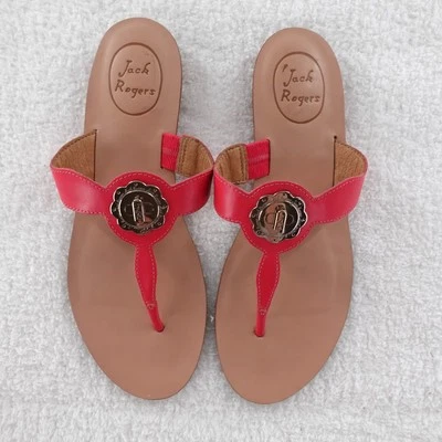 Jack Rogers Larissa Slip On Thong Flip Flop Wedge Sandal Hot Pink Size 8 M - Image 1 of 4