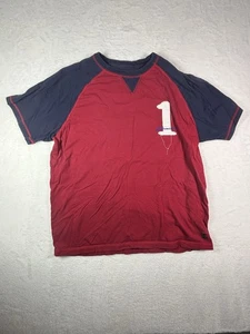T-shirt uomo vintage Y2K Cremieux rosso/blu cotone taglia large 100% cotone - Foto 1 di 6