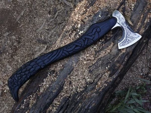 Hand Made Carbon Steel Blade Sparrow Viking Axe Tomahawk Axe W/L/Sheath BL-4618 - Picture 1 of 23