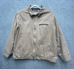 Vintage Old Navy Chore Coat XL Tan Zip Canvas Fleece Lined Outdoor Workwear Jacket - Bild 1 von 16
