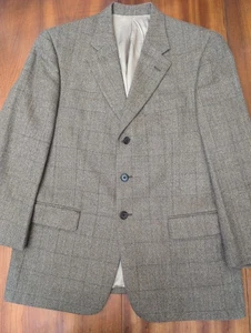 Blazer cappotto sportivo Oliver uomo 40S marrone a quadri lana alpaca 3 bottoni made in USA - Foto 1 di 19