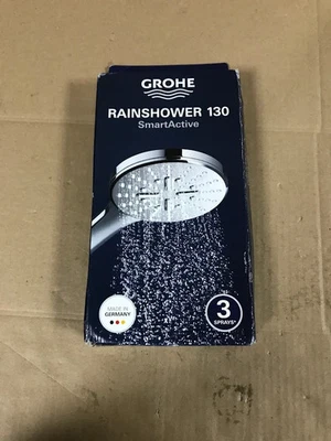 Grohe Rainshower 130 Smartactive Water Saving Shower Head 3 Sprays Chrome New - Image 1 of 4