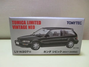 TOMY TEC Tomica Limited Vintage Neo LV-N207a 1/64 Honda Civic 25XT 1989 Black - Picture 1 of 1