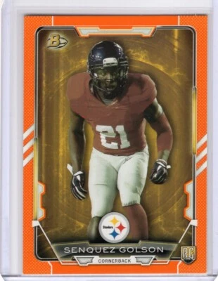 2015 Bowman Orange Rookie #92 Senquez Golson RC 169/299 - Image 1 of 2