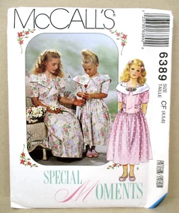 McCalls 6389 Vintage Girls Dress Sewing Pattern Fancy Party Size 4 5 6 UNCUT - Picture 1 of 4