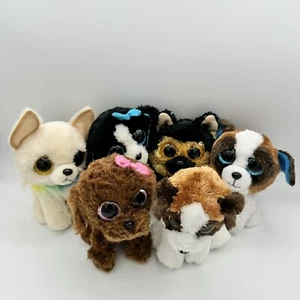 Ty Beanie Boos Plush Dog Puppy LOT 6" Maddie Yodel Tracey Chewey Spirit Duke Boo - Picture 1 of 8