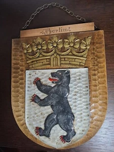 Wappen Berlin Holz handgeschnitzt Weihnachtsgeschenk Bürokunst repräsentativ - Bild 1 von 2